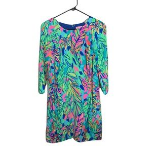 Lily Pulitzer Janeson Dress! Beautiful Floral and Leaf Pattern!